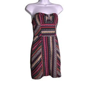 Staring At Stars Urban Outfitters Size 0 Strapless Striped Jacquard Dress Fitted